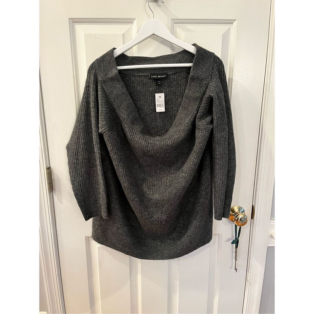 Lane Bryant Gray Off the Shoulder Sweater sz 14/16 NWT